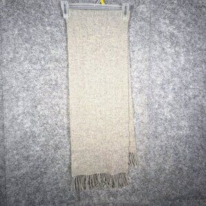Polo Ralph Lauren  Scarf Lambs Wool Fring Trim Gray One Size